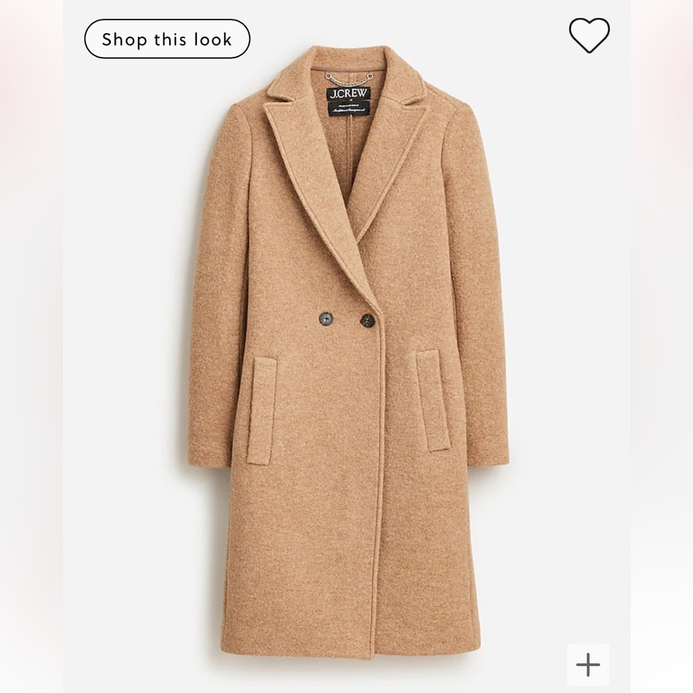 J. Crew Daphne topcoat in Italian boiled wool size 14 in camel